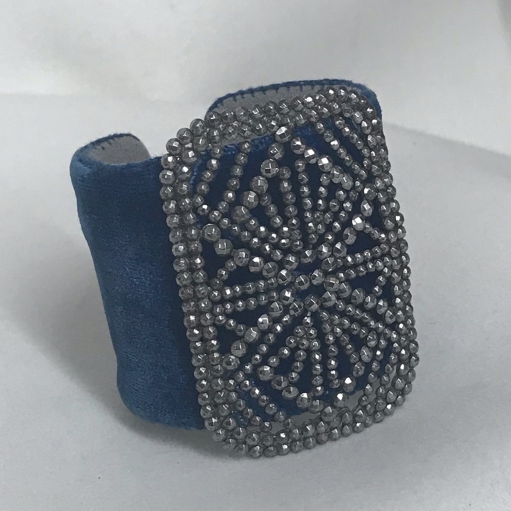 Velvet Cuff with crystal embellishments
